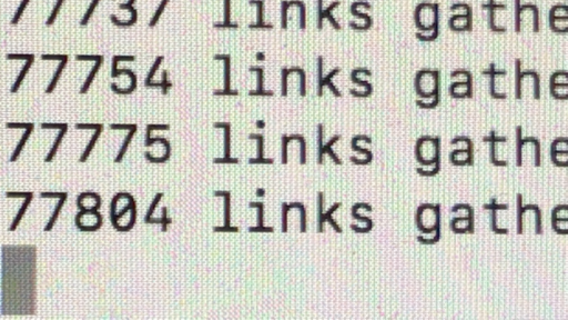 77804 links crawled, you'll have to take my word for it that it was eventually in the hundred thousands...