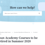 Khan Academy Support Page