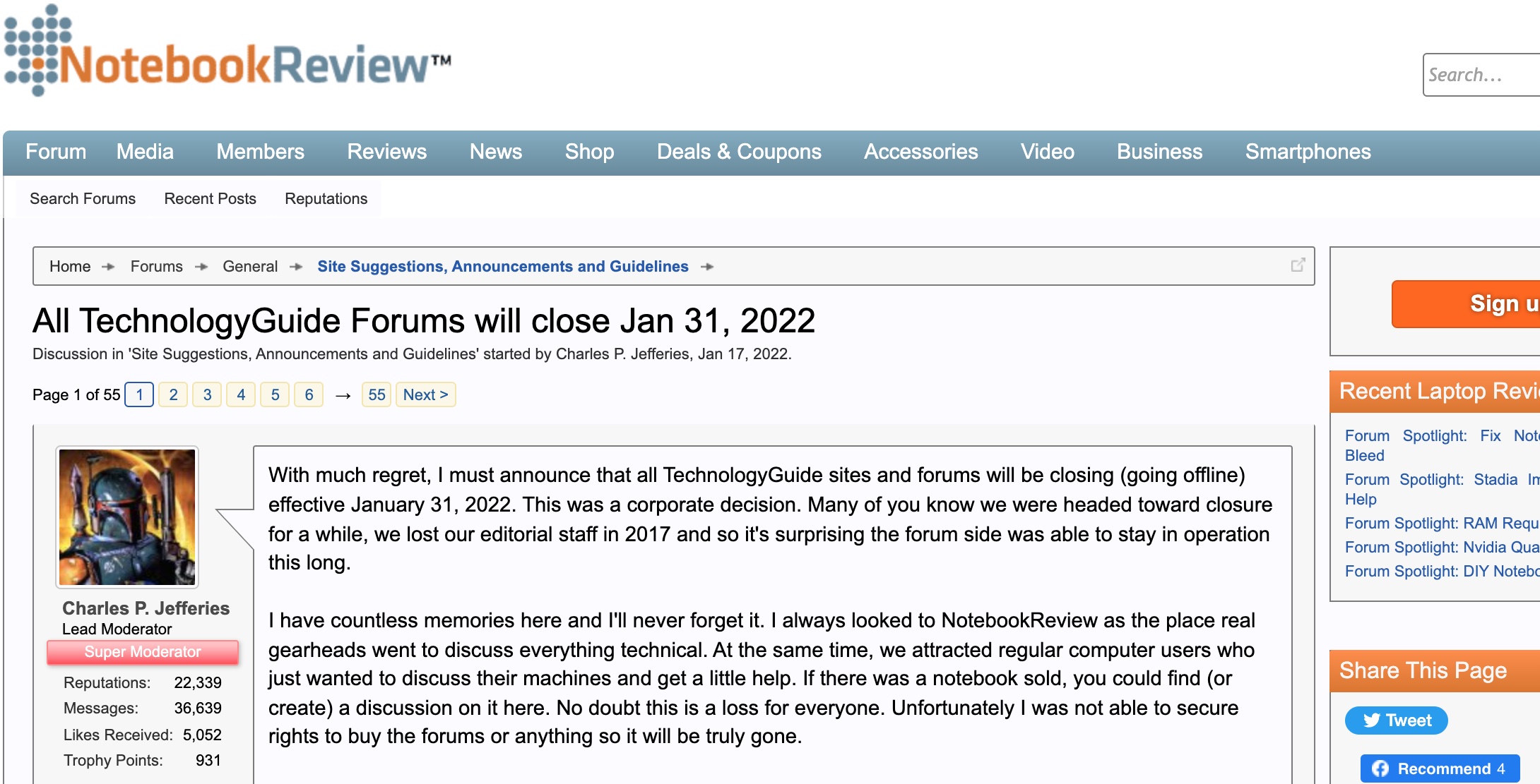 All TechnologyGuide Forums shutting down January 31